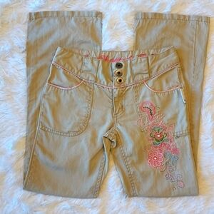 CHEETAH Girls tan embroidered pants, bootcut size 10